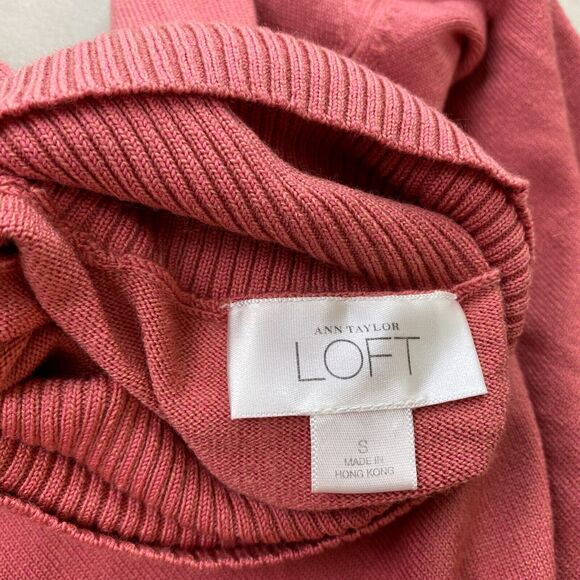 Ann Taylor LOFT Merino Wool Blend Sweater Womens Small Pink Sexy Turtleneck Y2K - Picture 8 of 12